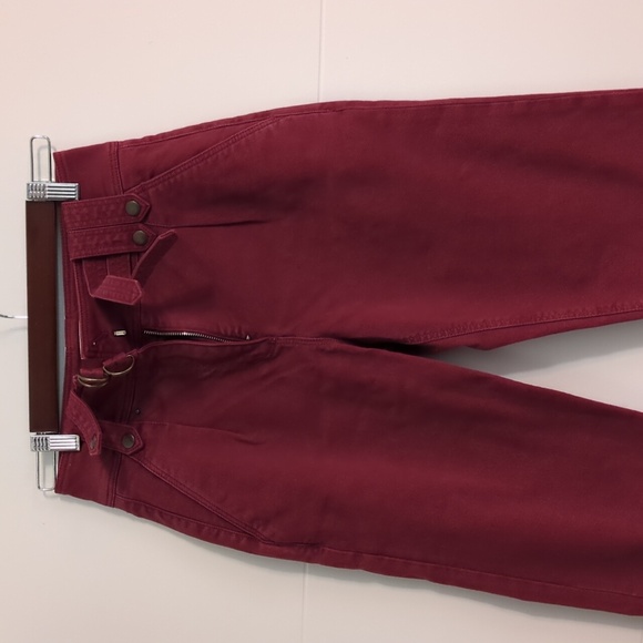 Sezane Leon Burgundy High-Waisted Trousers Pants Sz 34/2 US - Picture 3 of 8